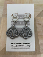 Paige Glitter Flower Dangle Huggy Earring