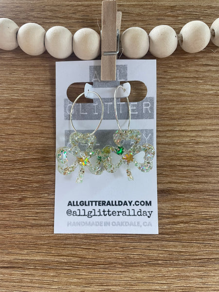 Shamrock Resin glitter dangle