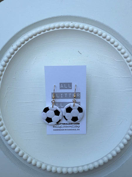 Soccer ball dangle in gold or silver
