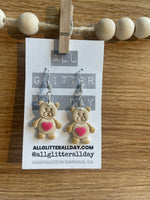 Darling teddy bear stud or dangle