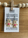 Darling teddy bear stud or dangle